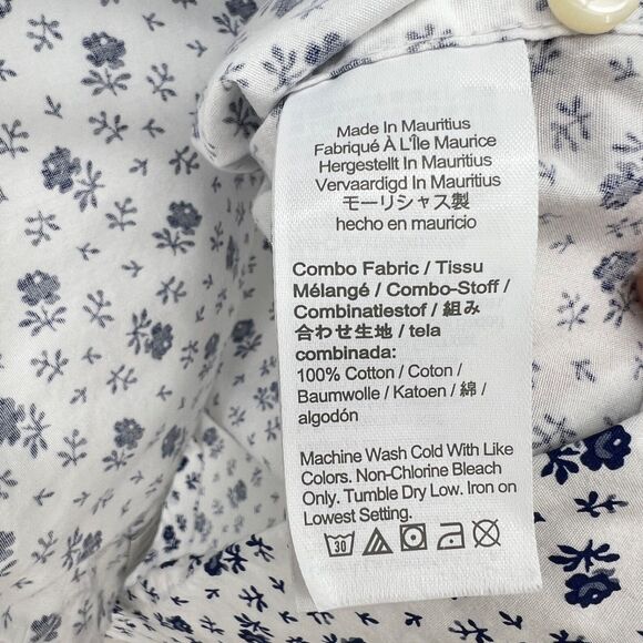 J Crew Shirt Short Sleeve Button Down Secret Wash Shirt Men's L White Floral - Picture 5 of 7